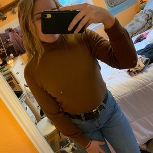 brown turtleneck